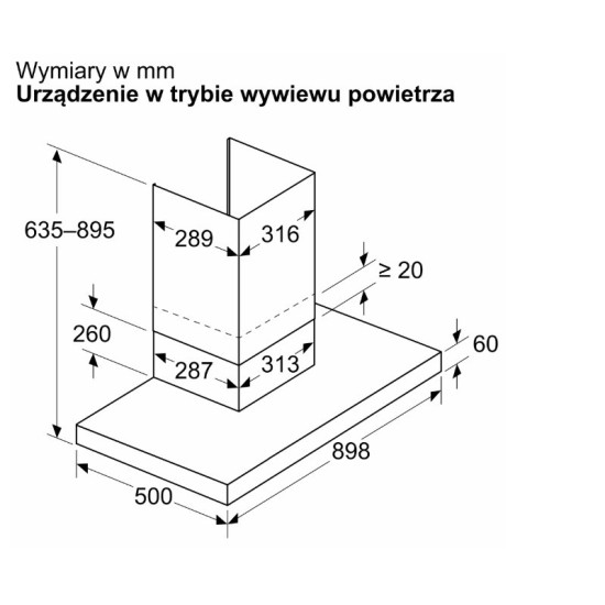 Okap DWB95CC60 Serie 2 90 czarny