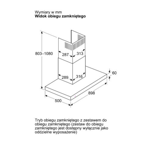 Okap DWB95CC60 Serie 2 90 czarny