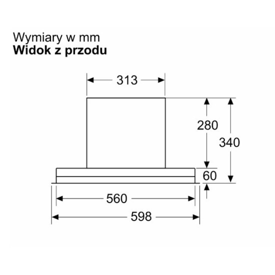 Okap zintegrowany DBB63BC60  Serie 2 czarny