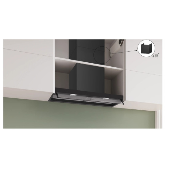 Okap zintegrowany DBB85CC60  Serie 4 80 czarny czyste szkło