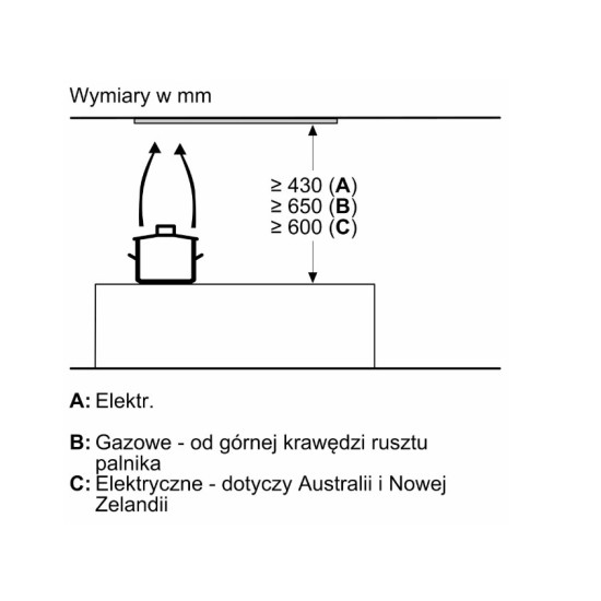 Okap zintegrowany DBB85CC60  Serie 4 80 czarny czyste szkło