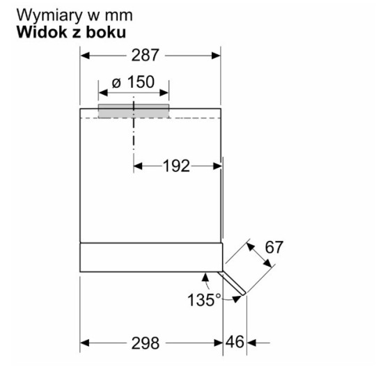 Okap zintegrowany DBB85CC60  Serie 4 80 czarny czyste szkło