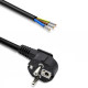 Kabel zasilający | wtyczka kątowa SCHUKO CEE 7/7 (E/F) | miedź Cu| odizolowany lutowany | 3x1.0mm2 | 1.8m 