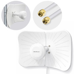 Antena paraboliczna 4G 5G LTE | 2x19dBi | kierunkowa | zewnętrzna| 1710-2700 MHz | 3300-4200 MHz | N Female | wodoodporna | 5m 