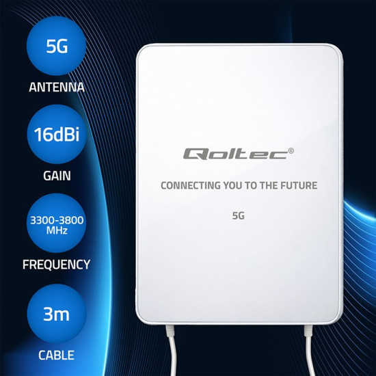 Antena 5G LTE | 16dBi | kierunkowa | zewnętrzna | SMA | 3300-3800MHz | wodoodporna | 3m 
