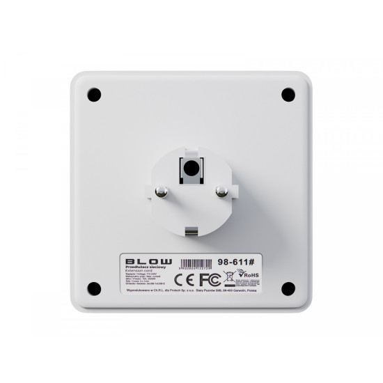 Rozgałęźnik R-20 PR 2-GNIAZDA + 2USB + USB-C biały