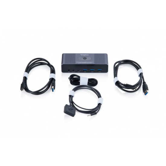 Przełącznik / Switch KVM HDMI 2x2 | UHD 4K@60Hz | 3x USB-A 3.1 Gen1 | 1x USB-C USB 3.1 Gen1 | Audio | Core Line 