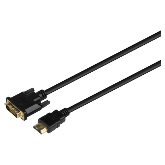 Kabel HDMI CL-212 19pin męski - DVI 18+1 męski 1,8m