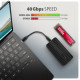 Obudowa zewnętrzna aluminiowa EEM2-40G USB4 Gen 3x2 M.2 SSD NVMe 40Gbps passive, USB-C cable, silicon sleeve