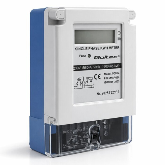 Jednofazowy miernik zużycia energii | 230V | 5(60)A | LCD 