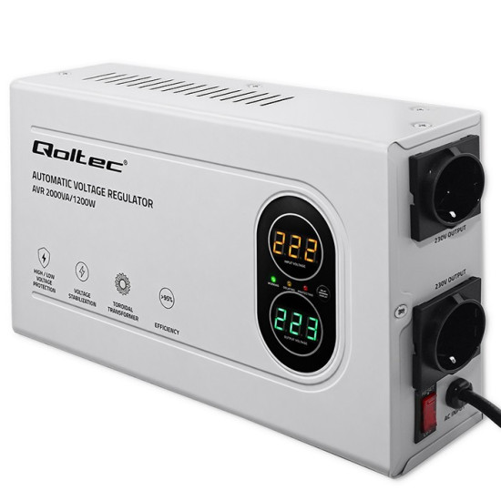 Stabilizator napięcia AVR 2000VA | 1200W | Toroidalny transformator 