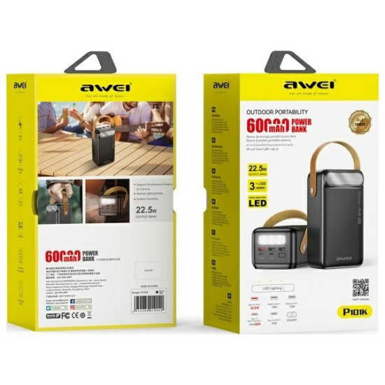 Powerbank P101K 22,5W 60000mAh czarny 
