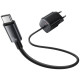 Ładowarka sieciowa JC Series CC261 20W GaN Fast Charger wbudowanykabel USB-C czarna 