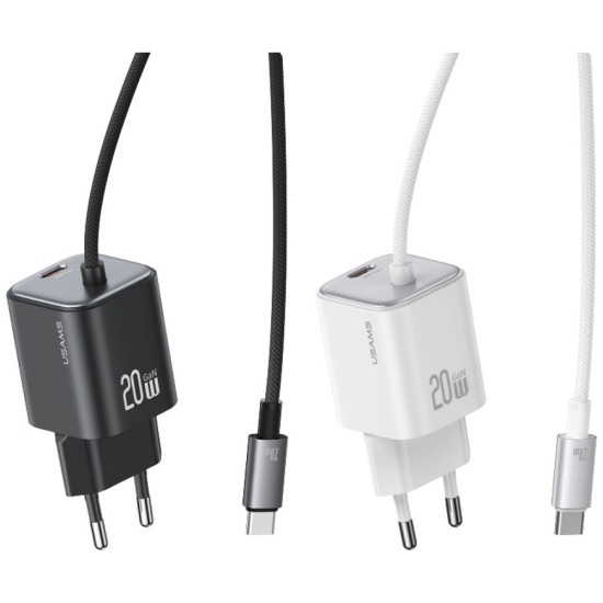 Ładowarka sieciowa JC Series CC261 20W GaN Fast Charger wbudowanykabel USB-C biały 