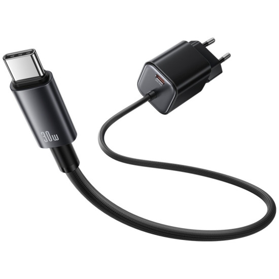 Ładowarka sieciowa JC Series CC264 30W GaN Fast Charge wbudowany kabel USB-C biała 