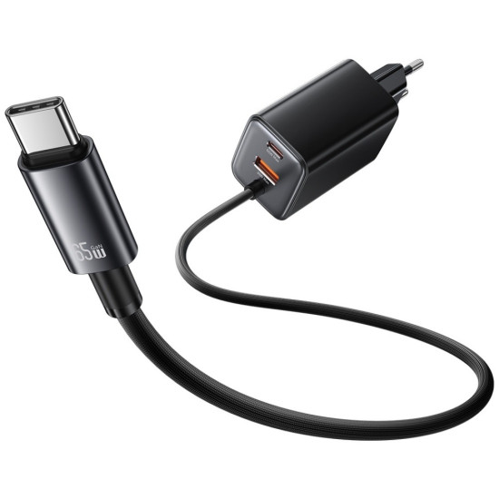 Ładowarka sieciowa JC Series CC266 65W GaN Fast Charger wbudowanykabel USB-C czarny 