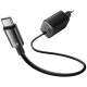 Ładowarka sieciowa JC Series CC266 65W GaN Fast Charger wbudowanykabel USB-C czarny 