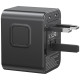 Ładowarka travel adapter 17W CC308 USB-C + USB-A 4w1 US/AU/EU/UK czarna 