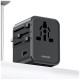 Ładowarka travel adapter 17W CC308 USB-C + USB-A 4w1 US/AU/EU/UK czarna 