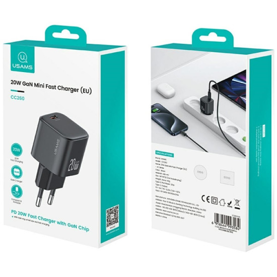 Ładowarka sieciowa JO Series CC260 20W USB-C + kabel USB-C/Lightning 1m biała 