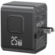 Ładowarka Travel Adapter 25W US/AU/EU/UK 2xUSB-C czarny 4w1 