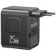 Ładowarka Travel Adapter 25W US/AU/EU/UK 2xUSB-C czarny 4w1 