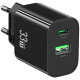 Ładowarka sieciowa T65 33W Fast Charging 1xUSB-C 1xUSB-A czarna 