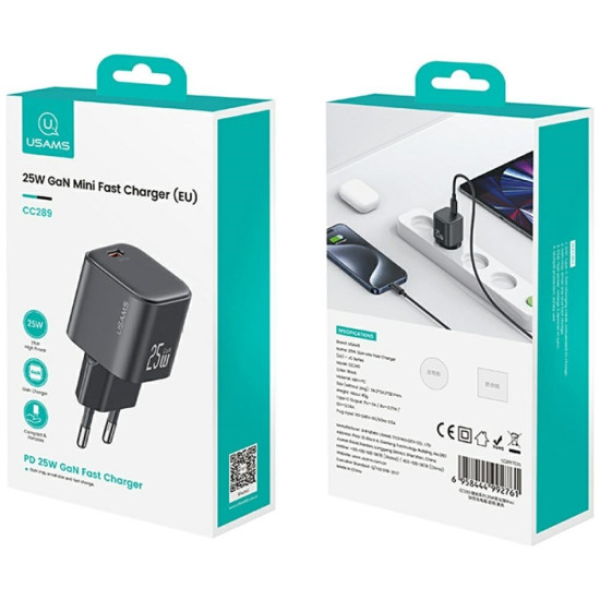Ładowarka sieciowa JC Series CC289 25W GaN Fast Charger USB-C    czarna 