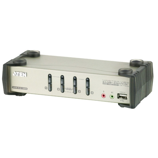 *4-Port PS/2-USB VGA/Aud KVMP Switch W/OSD 