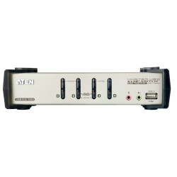 *4-Port PS/2-USB VGA/Aud KVMP Switch W/OSD 
