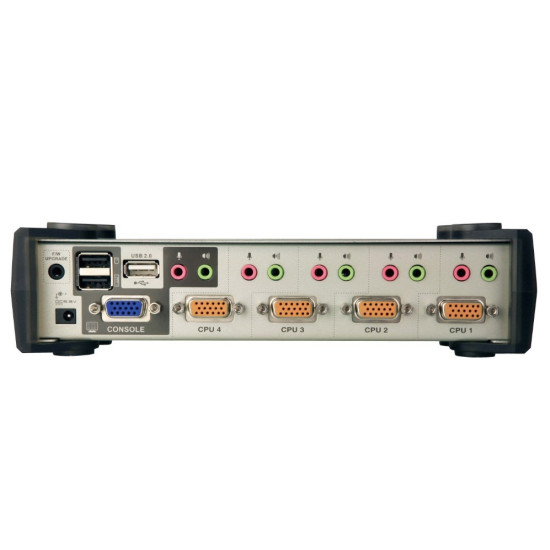 *4-Port PS/2-USB VGA/Aud KVMP Switch W/OSD 