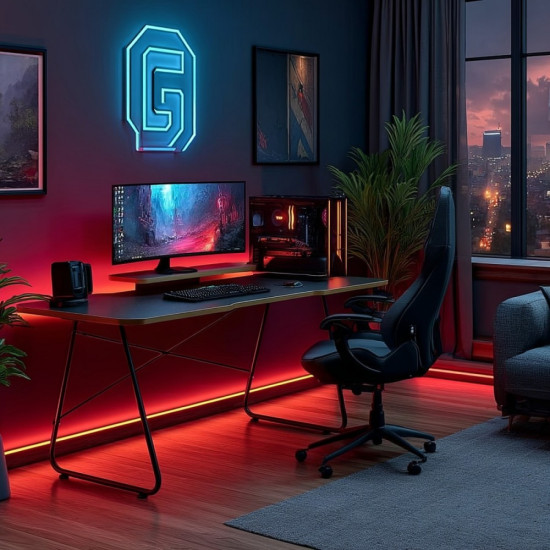 Biurko gamingowe z półką na monitor RS170 