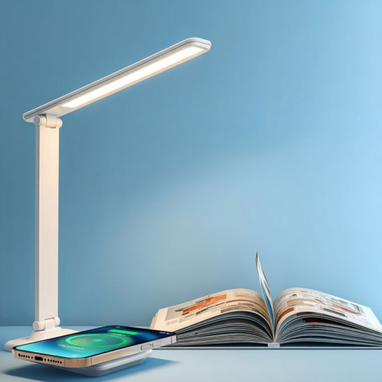 Lampka biurkowa LED 9w z ładowarką Qi MCE616W 