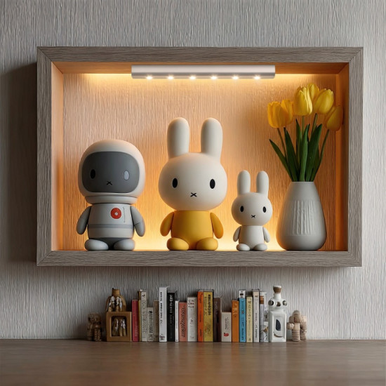 Lampka kuchenna podszafkowa z czujnikiem ruchu 6LED podłużna MCE123 5xAAA