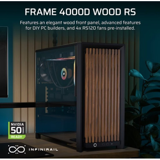Obudowa FRAME 4000D RS Wood Mid-Tow Black/Walnut
