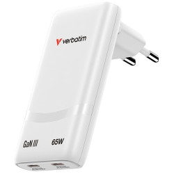 Ładowarka Fold n GO GaN 65W 2xUSB-C PD 3.0 PPS biała 