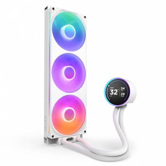 Chłodzenie wodne Kraken elite 420 RGB LCD białe 