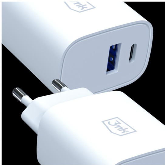 Ładowarka sieciowa 30W USB-A USB-C PD3.0 QC4+ FlowPower biała 