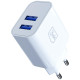 Ładowarka sieciowa 10W 2xUSB-A 2,4A FlowPower biała 