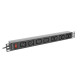 Listwa zasilająca rack PDU 19 cali 1U 16A 2M 4X C19 6X IEC C13 C20 czarna