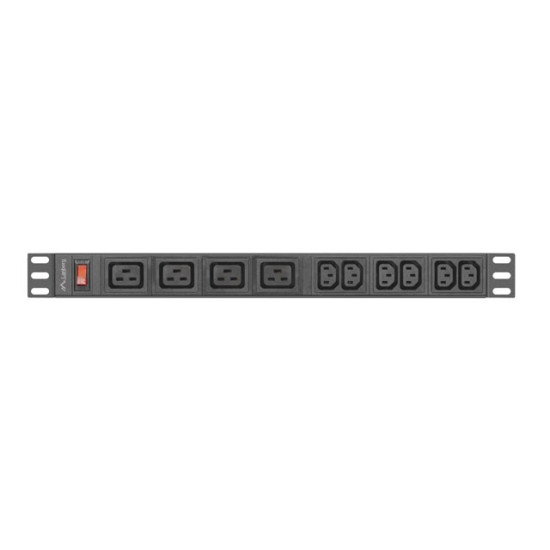 Listwa zasilająca rack PDU 19 cali 1U 16A 2M 4X C19 6X IEC C13 C20 czarna