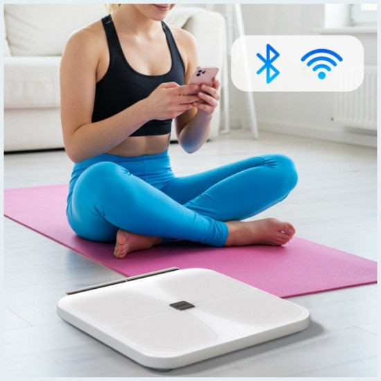 Waga do ciała SS1 bluetooth 5.0 wielofunkcyjna biała 