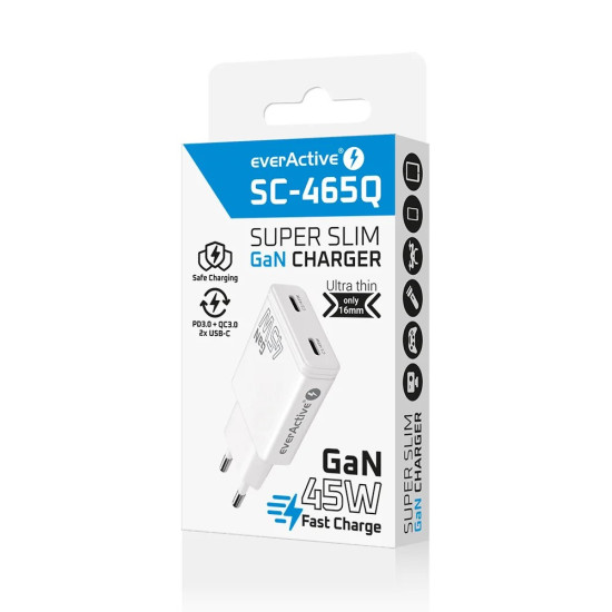 Ładowarka sieciowa GaN QC3.0 45W SC-465Q 