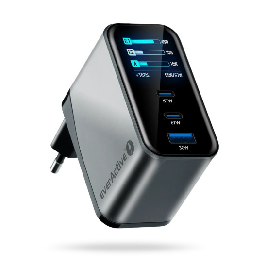 Ładowarka sieciowa GaN QC4+ 67W SC-670Q 2x USB-C 1x USB