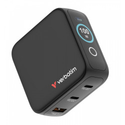 Ładowarka Mini GaN 100W Smart TFT 2xUSB-C 1xUSB-A UE/UK/USA 