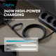 Kabel połączeniowy silikonowy USB-C-USB-C | USB 4 ver.2.0 80Gbps | 8K@60Hz | PD 3.1 240W| 0,5m | czarny