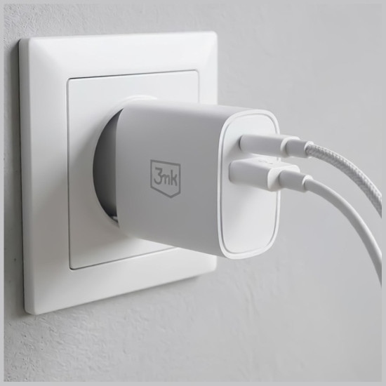Ładowarka sieciowa 25W USB-A USB-C PD QC4+ FlowPower biała 