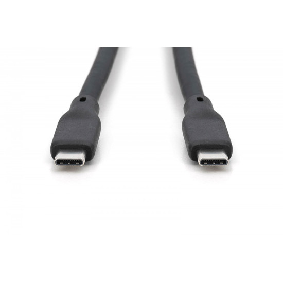 Kabel połączeniowy silikonowy USB-C-USB-C | USB 4 ver.2.0 80Gbps | 8K@60Hz | PD 3.1 240W| 1,0m | czarny