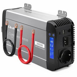 Przetwornica napięcia Pure Sine Wave | 12V na 230V | 1000/2000W |UPS BYPASS 