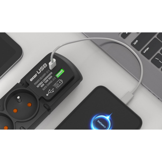 Listwa zasilająca ACAR F4 USB A+C 1.5m 4X PD3.0 